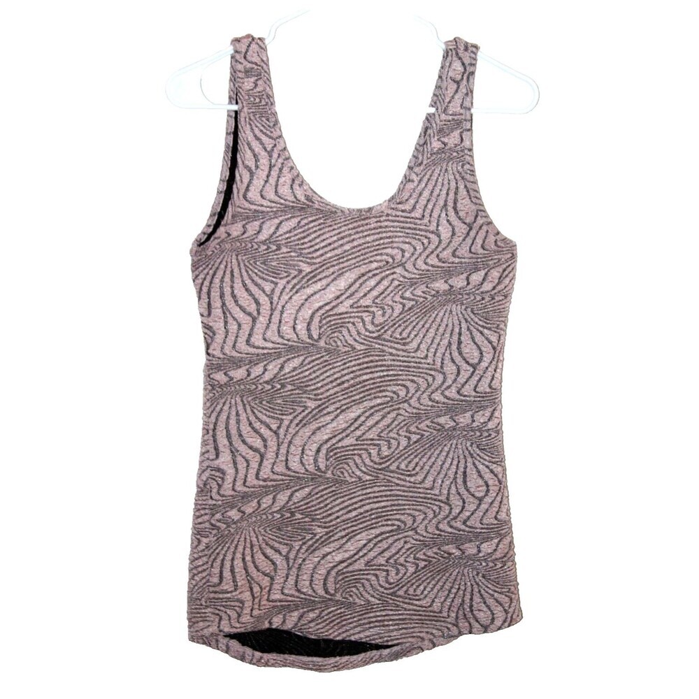 BKE Buckle Womens Tank Top Taupe Textured Lined Stretchy Sleeveless Size Large